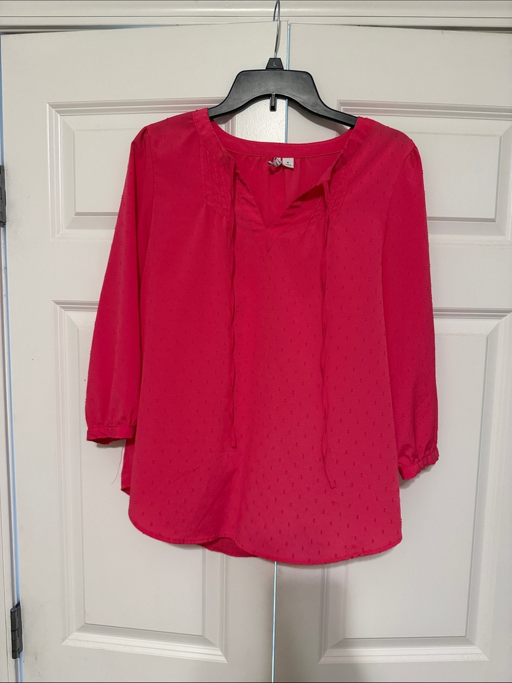 Elle Fuchsia Tie-Front Blouse
